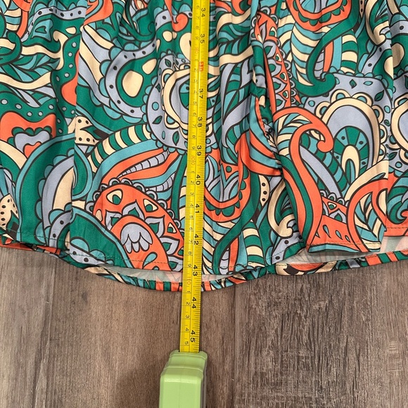 TCEC Paisley Spaghetti Strap Dress Boho Colorful Silky Maximalist Sz L - Picture 6 of 11